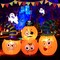 Gymax 5FT Long Inflatable Halloween 4 Pumpkin with witch HatCombo Holiday Decoration